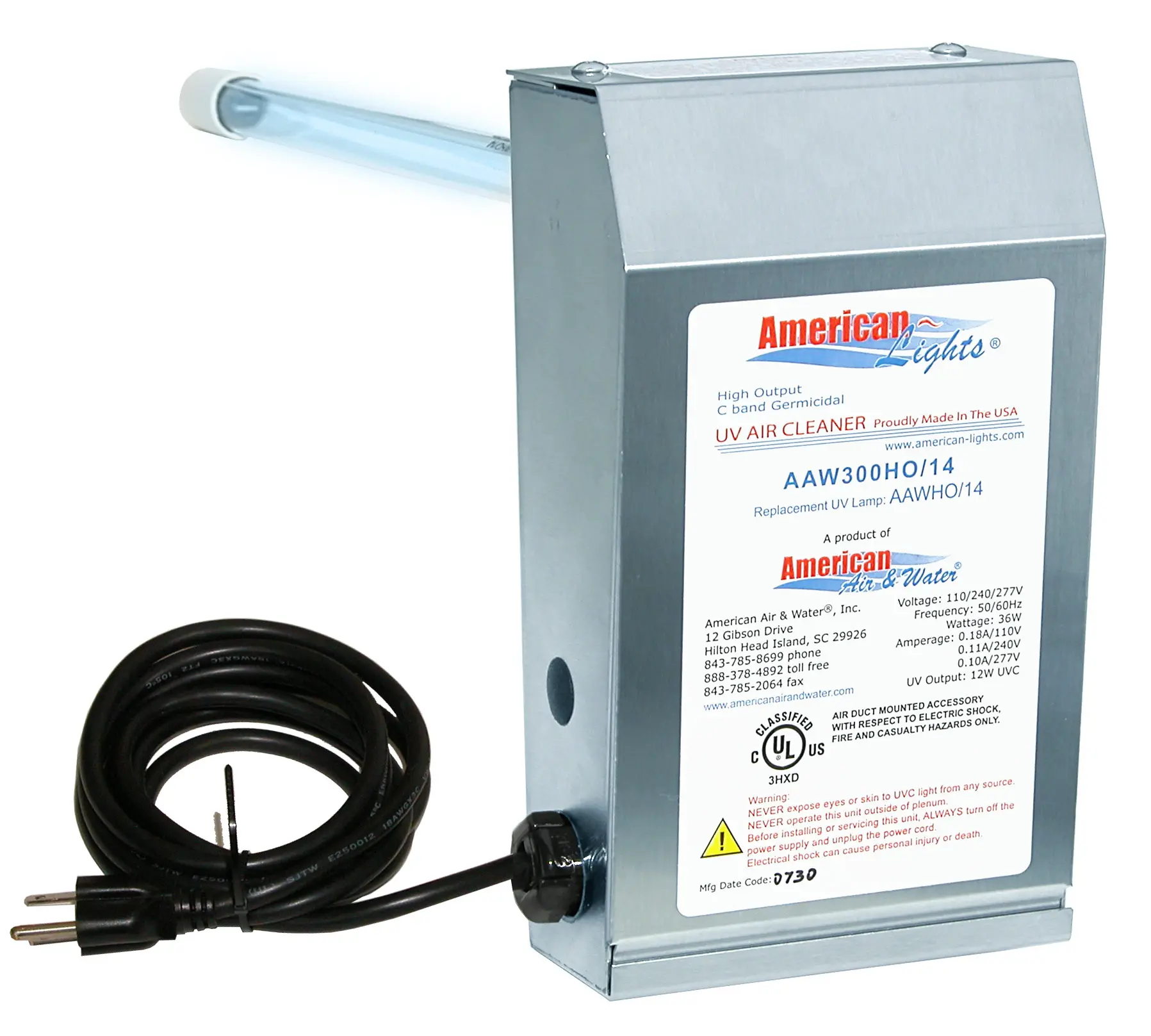 American Lights, residential UV light air disinfection system